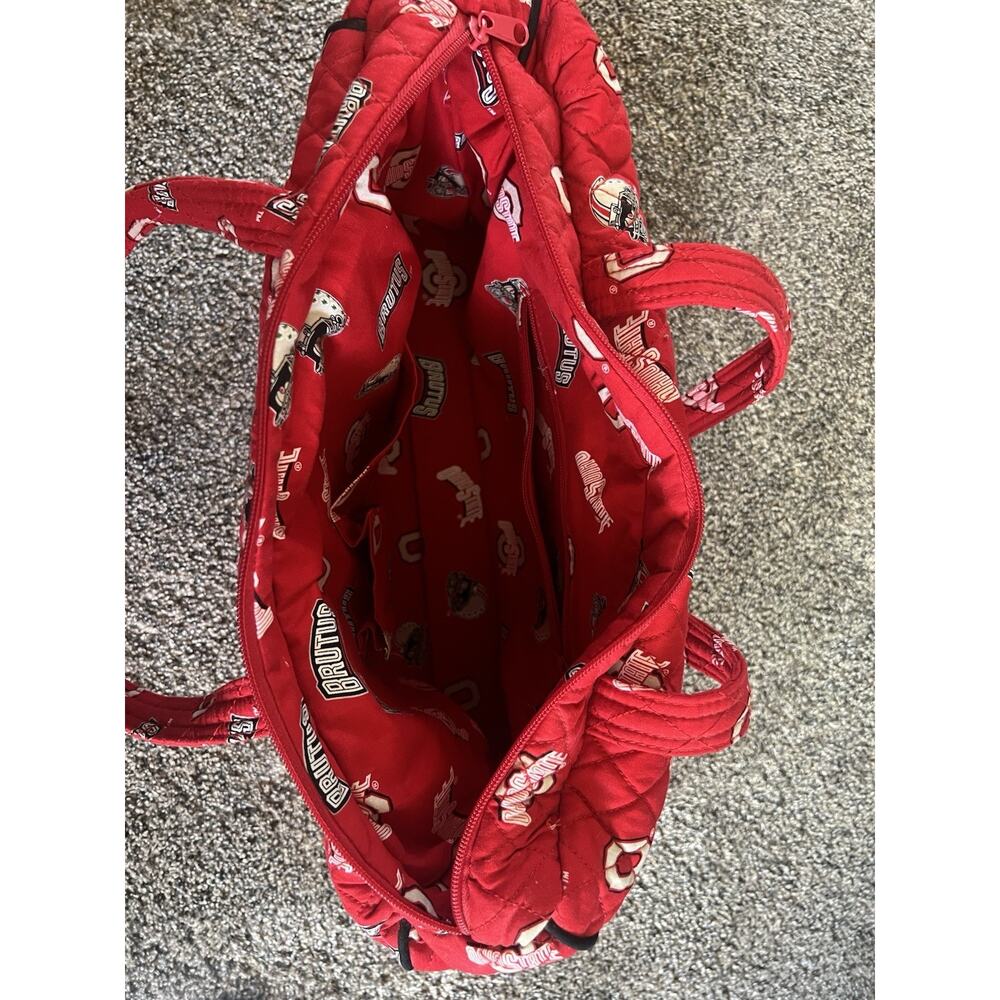 Vera Bradley Ohio State Buckeyes Quilted Duffel Bag Red Football Travel Weekend - Picture 5 of 7
